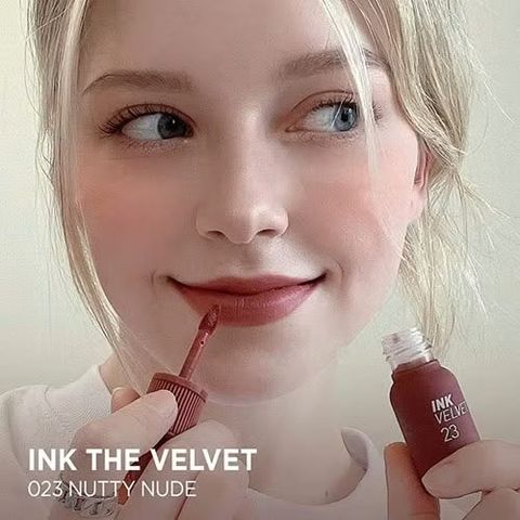 Son Kem Velvet Peripera INK VELVET 23 Nutty Nude 4g - Chất Mịn, Bám Màu Lâu Trôi, Đẹp Tự Nhiên Cho Mọi Tông Da
