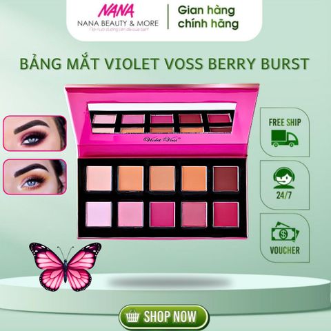 Bảng Phấn Mắt Violet Voss Berry Burst Fun Sized - 10 Ô Màu Đẹp, Độ Bám Màu Ấn Tượng, Dễ Dàng Mang Theo, Trang Điểm Hàng Ngày Và Tiệc Tùng