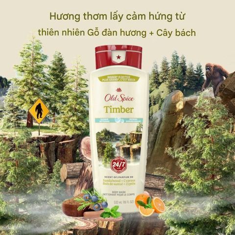 Sữa Tắm Old Spice Body Wash Hương Nước Hoa Nam 473ml - Sạch Mát Da, Thơm Lâu, Dành Cho Nam Giới