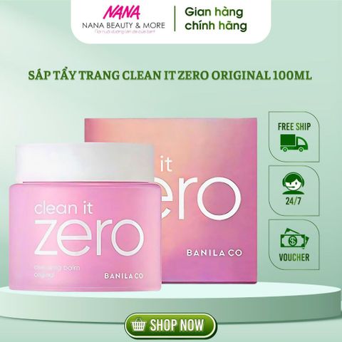 Sáp Tẩy Trang BANILA Co Clean It Zero 100ml - Dưỡng ẩm và Tẩy trang hiệu quả cho da nhạy cảm, chính hãng tại Nana Shop