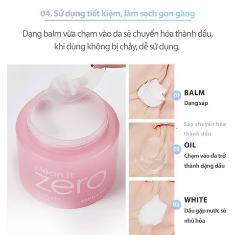 Sáp Tẩy Trang BANILA Co Clean It Zero 100ml - Dưỡng ẩm và Tẩy trang hiệu quả cho da nhạy cảm, chính hãng tại Nana Shop