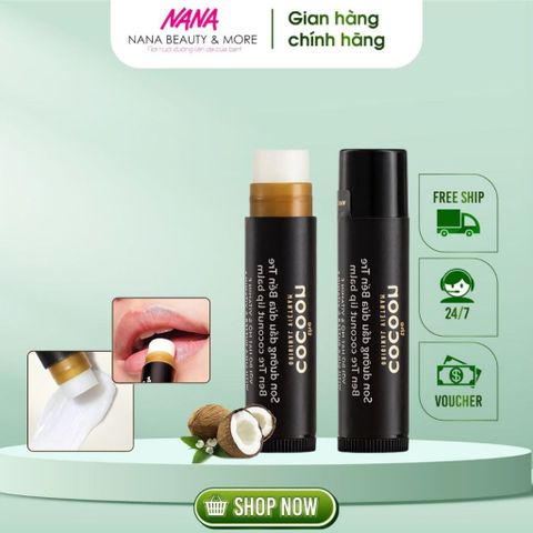 Son Dưỡng Cocoon Dầu Dừa Bến Tre 5g - Son Dưỡng Môi Tự Nhiên, Thuần Chay, Chống Khô Nứt Môi, An Toàn Cho Làn Da Việt Nam