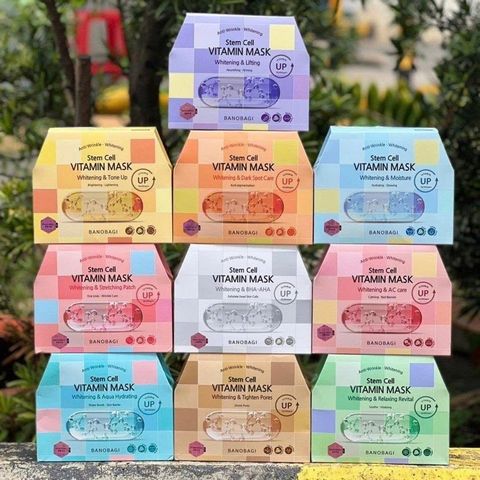 Mặt Nạ BANOBAGI Stem Cell Vitamin Mask 30g - Dưỡng Sáng Da & Dưỡng Ẩm Chuyên Sâu Chính Hãng, 10 Loại Cho Nhu Cầu Da Khác Nhau