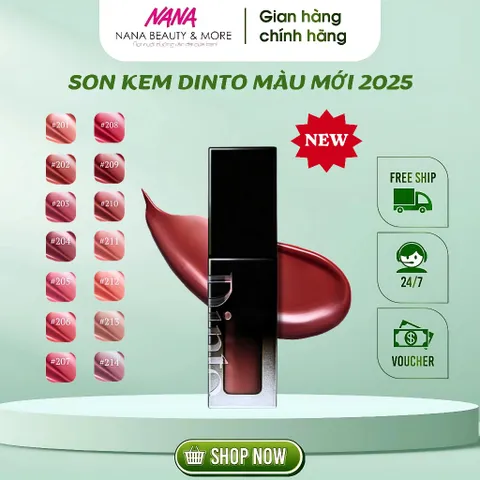 Son Kem Lì DINTO Thuần Chay Blur - Glowy Lip Tint 3.5g, Tự nhiên, Dưỡng ẩm, Chăm sóc môi, Vegan, Cruelty-Free - Màu sắc đa dạng