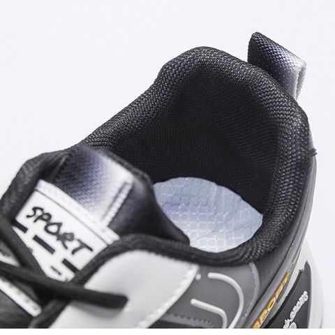 Giày Thể Thao Nam Mã 0016 Da PU Phối Màu Đen Xám Thời Trang - Sneaker Đế Bằng Thoải Mái Phong Cách Năng Động