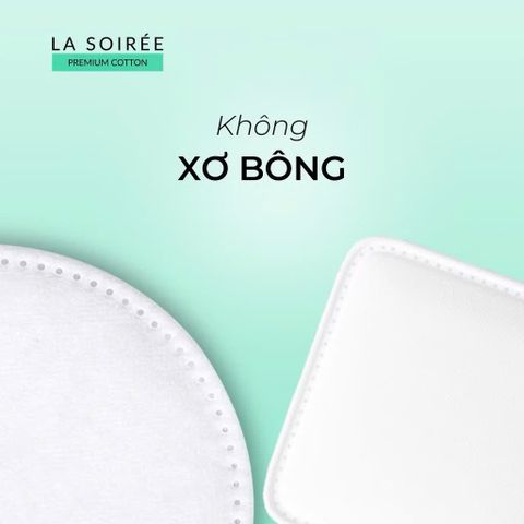 Bông Tẩy Trang LA SOIRÉE Premium Cotton 225 Miếng - Dịu Nhẹ Cho Da Nhạy Cảm, Làm Sạch Hiệu Quả - Hàng Chính Hãng Nana Shop