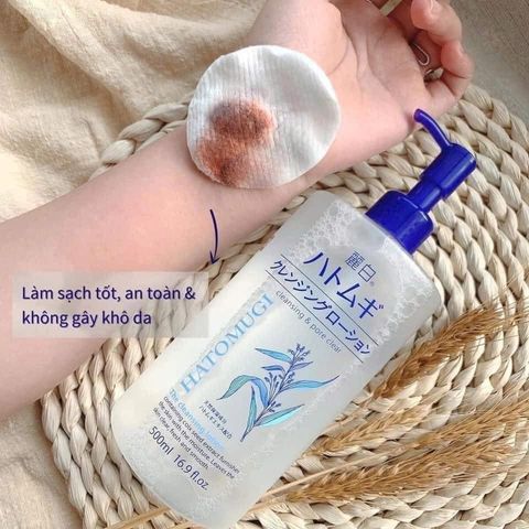 Dầu Tẩy Trang REIHAKU HATOMUGI Ý Dĩ 500ml - Sạch Da, Dưỡng Ẩm, Làm Sáng Da Cho Tất Cả Các Loại Da