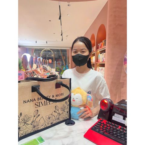 Túi xách canvas NANA BEAUTY & SIMEEM size to có khóa kéo - Túi tote đi du lịch thời trang, họa tiết vintage đẹp mắt
