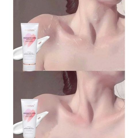 Dưỡng Thể Trắng Da Ngày Đêm Whisis Premium - Lotion Collagen & Men Gạo 200ml/300ml, Làm Sáng Da & Cấp Ẩm Tối Ưu, Hàn Quốc