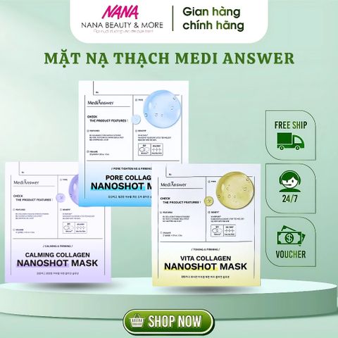 Mặt Nạ Collagen Nanoshot MediAnswer 37g - Dưỡng Ẩm, Se Khít Lỗ Chân Lông, Chống Lão Hóa, Thương Hiệu Hàn Quốc