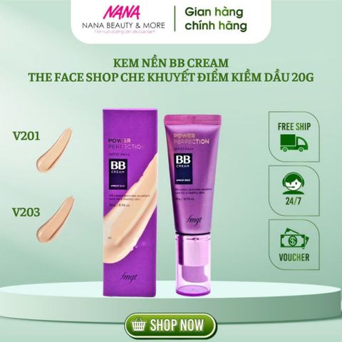 Kem nền THE FACE SHOP BB Cream Power Perfection 20g - Che khuyết điểm, kiềm dầu, chống nắng SPF37 PA++ chính hãng từ Hàn Quốc