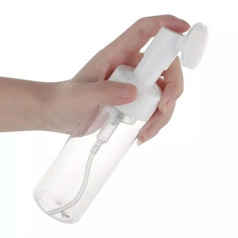 Chai Đựng Mỹ Phẩm PET 150ml - Bàn Chải Massage Tạo Bọt Chất Liệu An Toàn - Tiện Ích Làm Sạch Da Mặt Tại Nhà