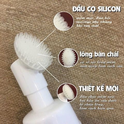 Chai Đựng Mỹ Phẩm PET 150ml - Bàn Chải Massage Tạo Bọt Chất Liệu An Toàn - Tiện Ích Làm Sạch Da Mặt Tại Nhà