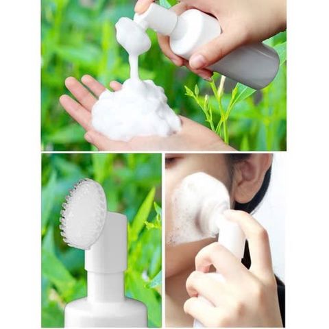 Chai Đựng Mỹ Phẩm PET 150ml - Bàn Chải Massage Tạo Bọt Chất Liệu An Toàn - Tiện Ích Làm Sạch Da Mặt Tại Nhà
