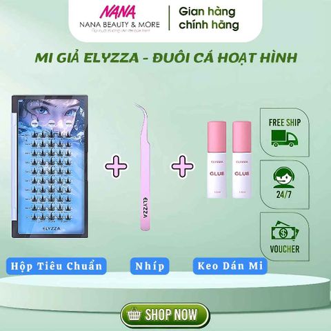 Set Mi Giả Đuôi Cá Anime ELYZZA - Lông Mi Tách Sợi Tái Sử Dụng Kèm Keo Và Nhíp - Thổi Hồn Cho Đôi Mắt Cuốn Hút