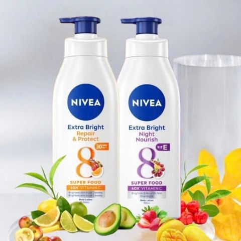 Sữa Dưỡng Thể NIVEA 8 Super Food 350ml - Dưỡng Da Trắng Sáng, Săn Chắc, Chống Nắng SPF30 PA++ - Chăm Sóc Da Hoàn Hảo