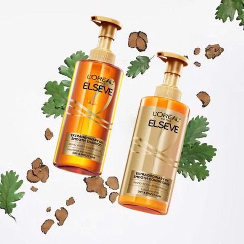 Bộ Dầu Gội Dưỡng Tóc L'Oreal Paris Extraordinary Oil Smooth 440ml - Giúp Tóc Suôn Mượt & Ngăn Tình Trạng Tóc Chẻ Ngọn