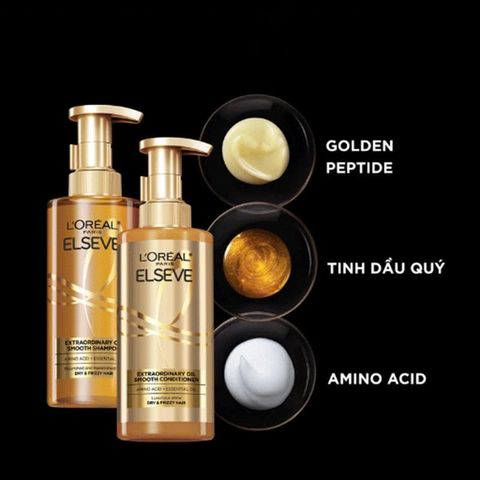 Bộ Dầu Gội Dưỡng Tóc L'Oreal Paris Extraordinary Oil Smooth 440ml - Giúp Tóc Suôn Mượt & Ngăn Tình Trạng Tóc Chẻ Ngọn
