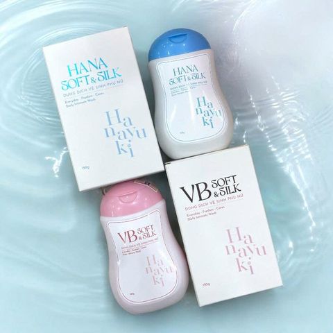 Dung dịch vệ sinh phụ nữ HANAYUKI Hana Soft Silk & VB Soft Silk 150g - Tinh chất thiên nhiên, an toàn, diệt khuẩn, giữ ẩm, tự tin suốt 24 giờ