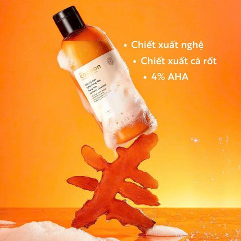 Gel Rửa Mặt Cocoon Chiết Xuất Hoa Hồng & Nghệ - Sáng Mịn, Ẩm Mượt, Gel 140ml & 310ml Chăm Sóc Da Mặt