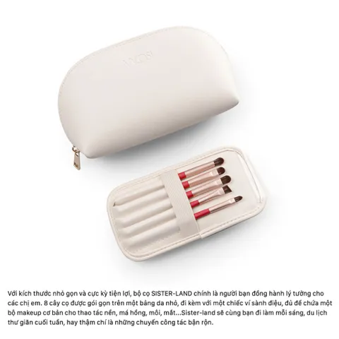 Bộ cọ du lịch 8 cây & ví trang điểm VACOSI Sister Land Brush Set - Nana Shop