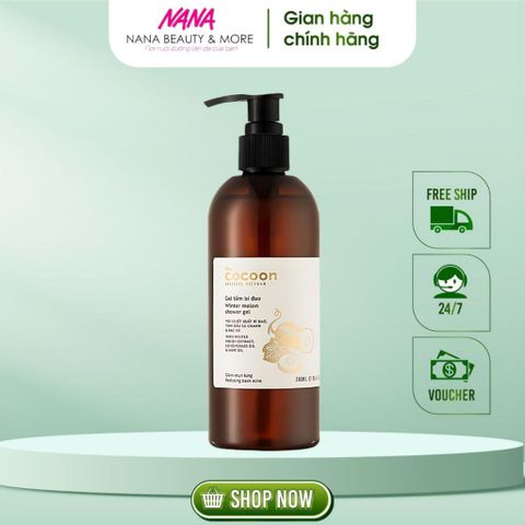 Gel Tắm Cocoon Bí Đao 310ml - Giảm Mụn Lưng, Làm Sạch Da Mềm Mịn, Hương Tinh Dầu Thư Giãn, Việt Nam Chính Hãng