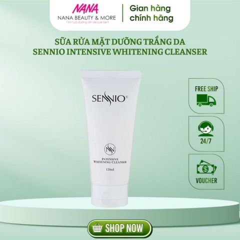 Sữa Rửa Mặt SENNIO Tạo Bọt Intensive Whitening Cleanser 120ml - Dưỡng Sáng Da, Cấp Ẩm Cho Mọi Loại Da