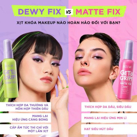Xịt Khóa Nền Makeup DAZZLE ME Setting Spray 60ml - Giữ Lớp Trang Điểm Lâu Trôi, Cấp Ẩm, Phù Hợp Da Thường và Hỗn Hợp