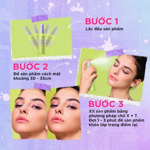 Xịt Khóa Nền Makeup DAZZLE ME Setting Spray 60ml - Giữ Lớp Trang Điểm Lâu Trôi, Cấp Ẩm, Phù Hợp Da Thường và Hỗn Hợp