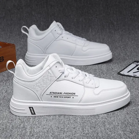 Giày Nam Da PU 0012 Thời Trang - Sneakers Đế Cao Su Êm Nhẹ, Có Màu Trắng Và Xanh, Phong Cách Thể Thao Năng Động