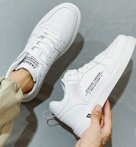 Giày Nam Da PU 0012 - Thời Trang Sneaker Êm Nhẹ Đế Cao Su Tổng Hợp, Màu Trắng và Xanh, Phong Cách Trẻ Trung, Kích Cỡ 39-43