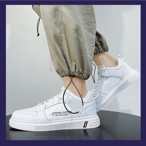 Giày Nam Da PU 0012 - Thời Trang Sneaker Êm Nhẹ Đế Cao Su Tổng Hợp, Màu Trắng và Xanh, Phong Cách Trẻ Trung, Kích Cỡ 39-43