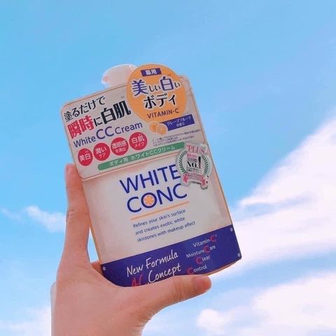 Sữa Dưỡng Thể WHITE CONC CC Cream Vitamin C Nhật Bản 200g - Nâng Tông Trắng Da Hiệu Quả, Dưỡng Ẩm & Cải Thiện Độ Đàn Hồi