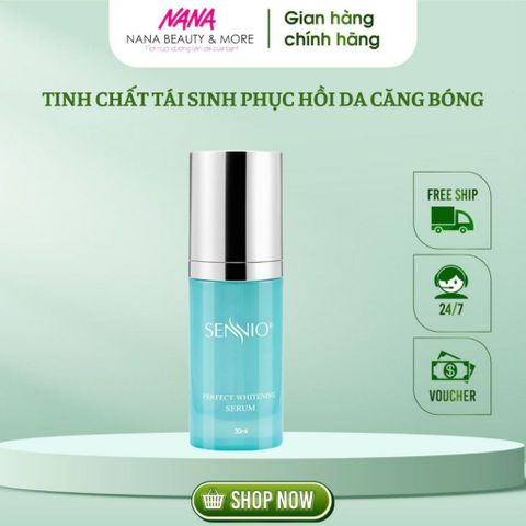 Serum Trắng Da Sennio Perfect Whitening 30ml - Dưỡng Ẩm Tái Tạo Da, An Toàn Cho Mọi Loại Da, Chiết Xuất Thiên Nhiên