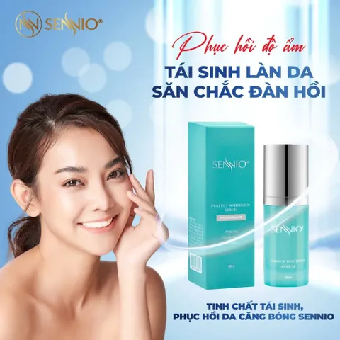 Serum Trắng Da Sennio Perfect Whitening 30ml - Dưỡng Ẩm Tái Tạo Da, An Toàn Cho Mọi Loại Da, Chiết Xuất Thiên Nhiên