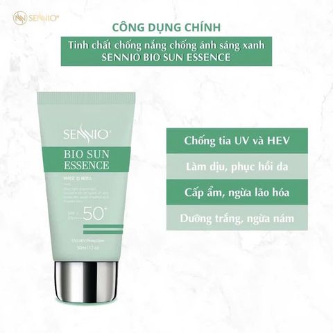 Kem Chống Nắng SENNIO Hàn Quốc 50ml - Chống Ánh Sáng Xanh, Nâng Tone Da, Kiềm Dầu, An Toàn Cho Da Nhạy Cảm - Chính Hãng Nana Shop