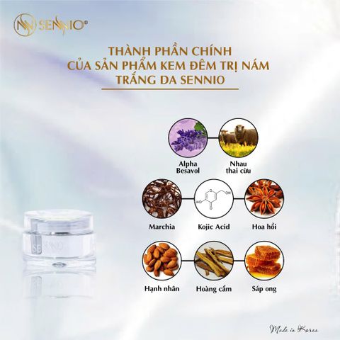 Kem Dưỡng Đêm SENNIO Intensive Pigmentation 30g - Trắng Da, Mờ Nám, Chống Lão Hóa Cho Tất Cả Loại Da - Hàng Chính Hãng Hàn Quốc