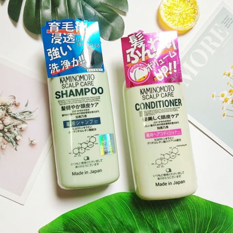 Dầu Gội & Xả KAMINOMOTO Nhật Bản 300ml - Giải Pháp Kích Thích Mọc Tóc Hiệu Quả, Chăm Sóc Sức Khỏe Tóc Tương Tác Thiên Nhiên