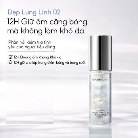 Xịt Khoá Nền Trang Điểm CARSLAN Lâu Trôi Kiểm Soát Dầu 50ml - Xịt Khoáng Dưỡng ẩm, Bảo Vệ Lớp Trang Điểm Tối Ưu