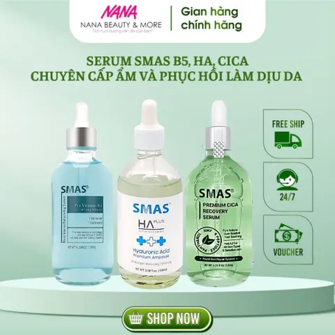 Serum SMAS CICA Phục Hồi & Cấp Ẩm B5, HA - Dưỡng Da Mềm Mại, Chống Lão Hóa, 120ml Chính Hãng - Nana Shop