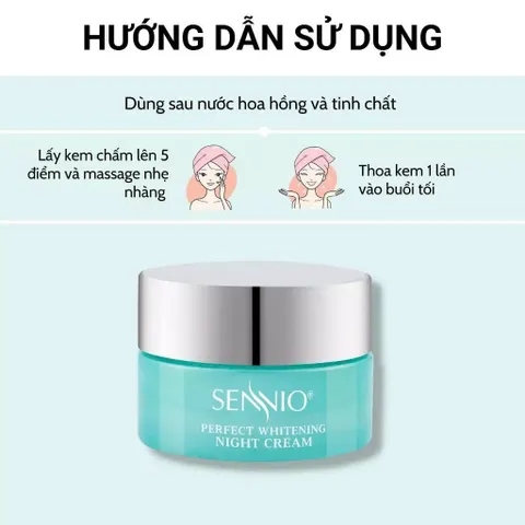 Kem Dưỡng Đêm SENNIO Whitening Night Cream 30g - Dưỡng Trắng, Tái Tạo, Phục Hồi Da - Sản Phẩm Hàn Quốc Chất Lượng Cao