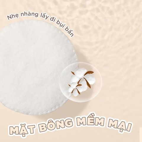 Bông Tẩy Trang Horus Soft Cotton Pads 120 Miếng - Chất Liệu Tự Nhiên, An Toàn Cho Da Nhạy Cảm - Giúp Làm Sạch Trang Điểm Hiệu Quả