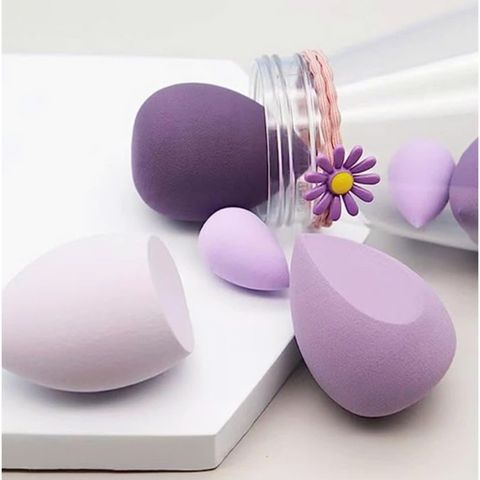 Set Bông Phấn VACOSI BP43 Đa Năng - Bộ Làm Đẹp Tán Kem Nền Hoàn Hảo, Vát Xéo Đôi Tiện Lợi cho Lớp Nền Mịn Màng