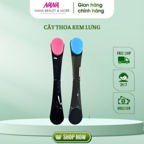 Cây thoa kem lưng gấp gọn - Cọ mút xốp tái sử dụng cho dưỡng ẩm và chăm sóc da - Dụng cụ làm đẹp tiện lợi cho mọi nhà