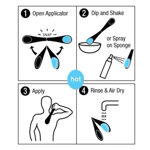 Cây thoa kem lưng gấp gọn - Cọ mút xốp tái sử dụng cho dưỡng ẩm và chăm sóc da - Dụng cụ làm đẹp tiện lợi cho mọi nhà