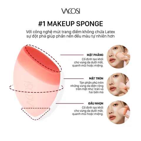 Bông phấn thế hệ mới VACOSI Pro-Crafted Makeup Blender PH06 - Nana Shop