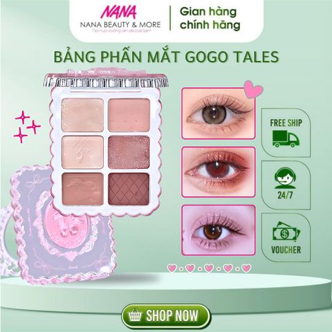 Bảng Phấn Mắt Gogo Tales 6 Ô Vỏ Hồng Ballet Coquette Sweet Pink 7.8g - Phấn Mắt Nữ Tính, Trang Điểm Nhẹ Nhàng Hàn Quốc