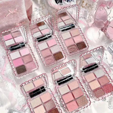 Bảng Phấn Mắt Gogo Tales 6 Ô Vỏ Hồng Ballet Coquette Sweet Pink 7.8g - Phấn Mắt Nữ Tính, Trang Điểm Nhẹ Nhàng Hàn Quốc
