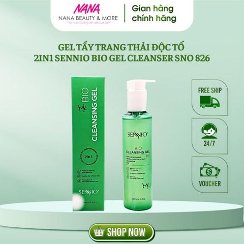 Nước Tẩy Trang Không Cồn SENNIO Bio Cleanser Gel 2in1 200ml - Giải Pháp Làm Sạch Sâu Da Dầu, Nhạy Cảm, An Toàn và Hiệu Quả