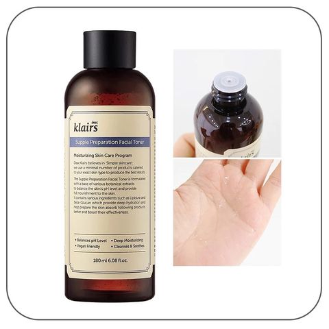 Nước Hoa Hồng Klairs Supple Preparation Facial Toner 180ml - Toner Dưỡng Ẩm Phục Hồi Da Nhạy Cảm, Cân Bằng Độ pH, Hàn Quốc